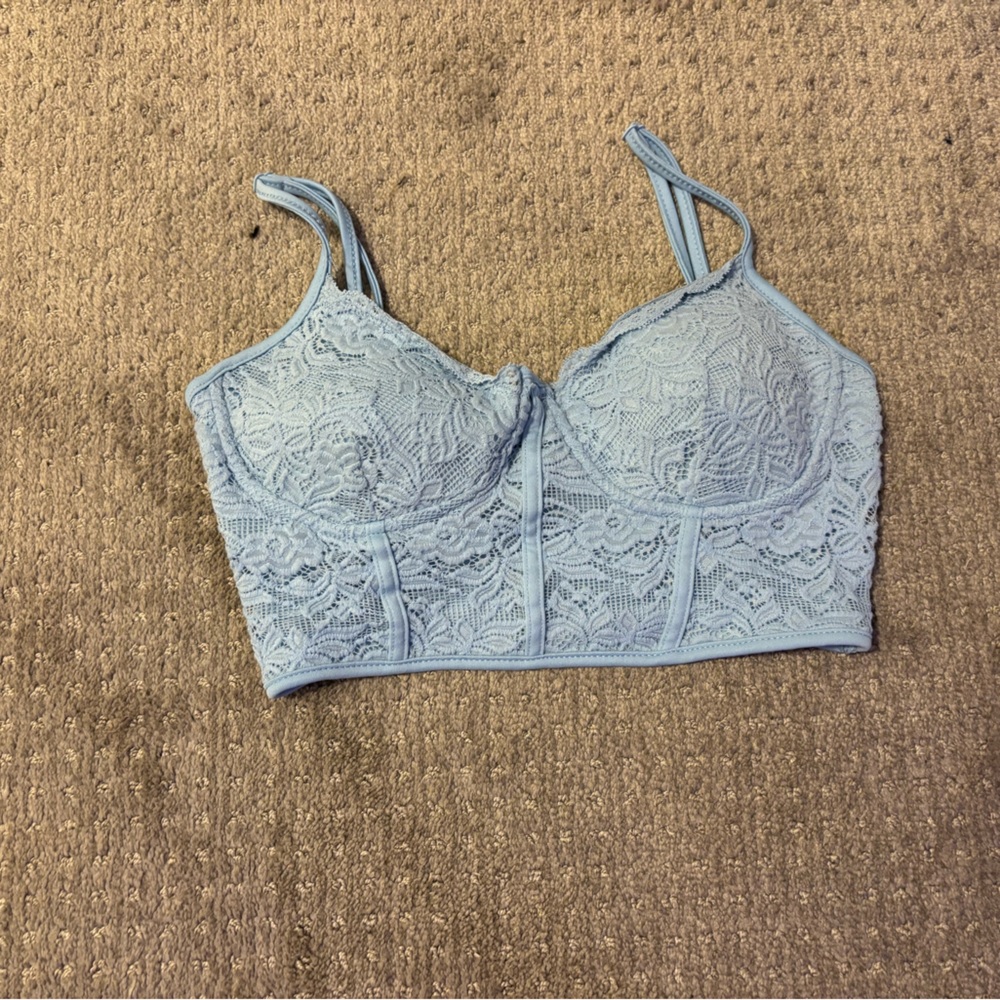 Urban Planet Lace Bralette in Soft Blue
